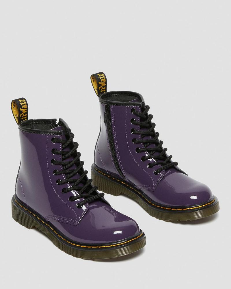 Dr Martens Junior 1460 Lak Leren Veterlaarzen Kinderen Paars | NL 137YXF